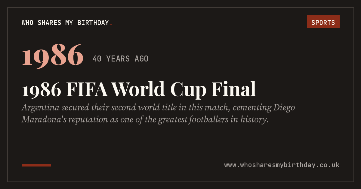 1986 FIFA World Cup Final