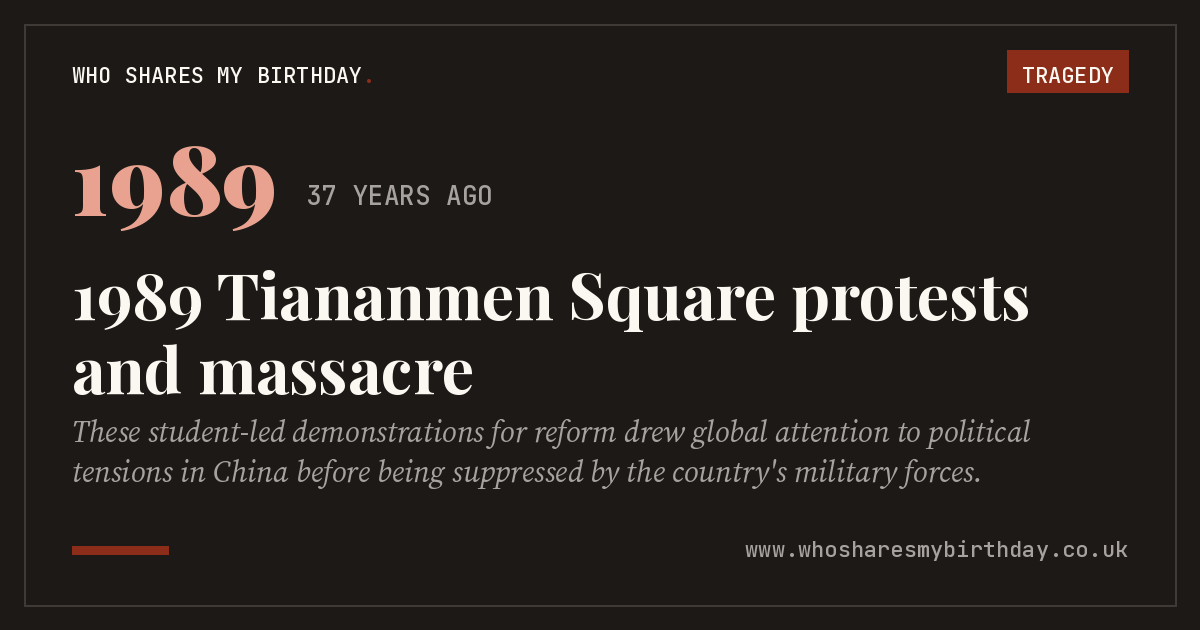 1989 Tiananmen Square protests and massacre