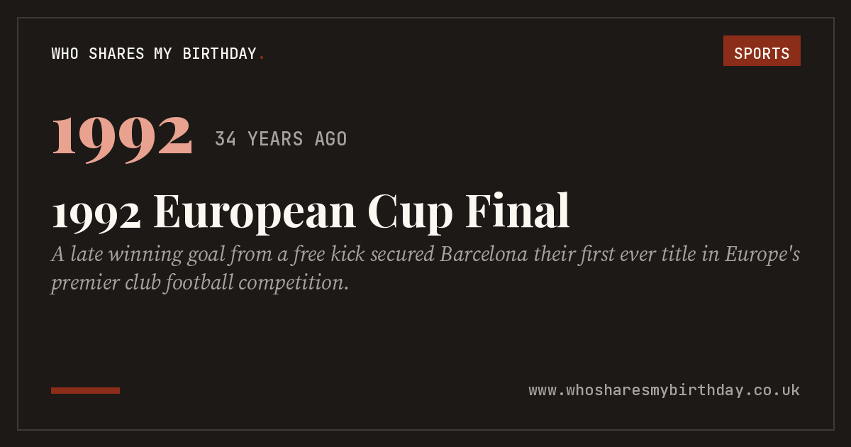 1992 European Cup Final