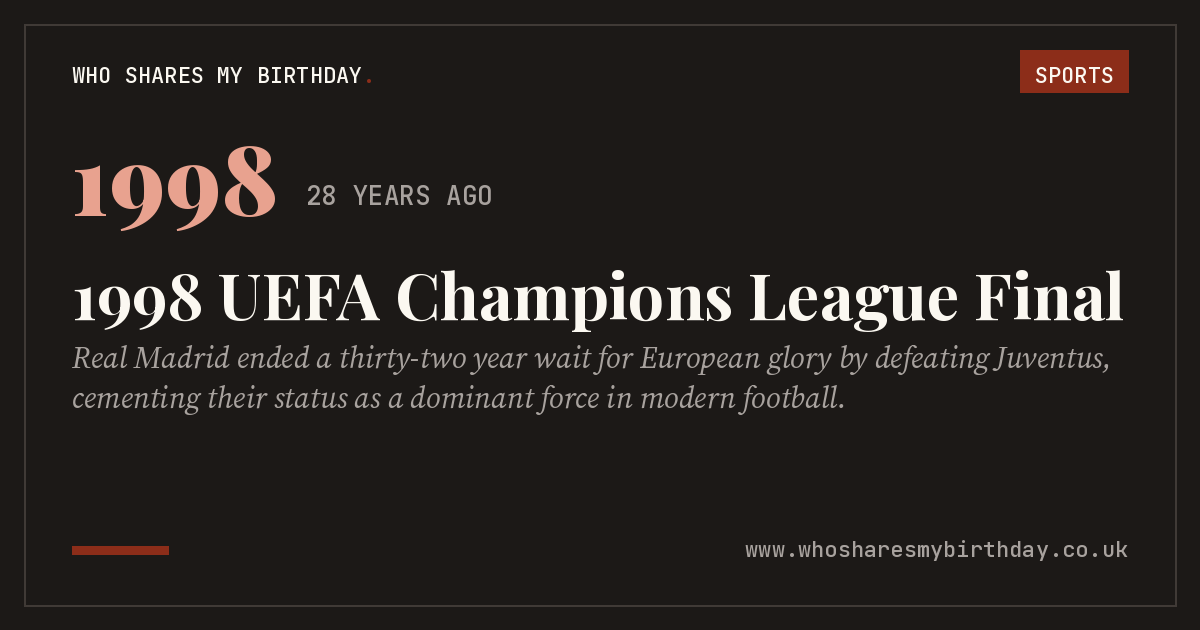 1998 UEFA Champions League Final