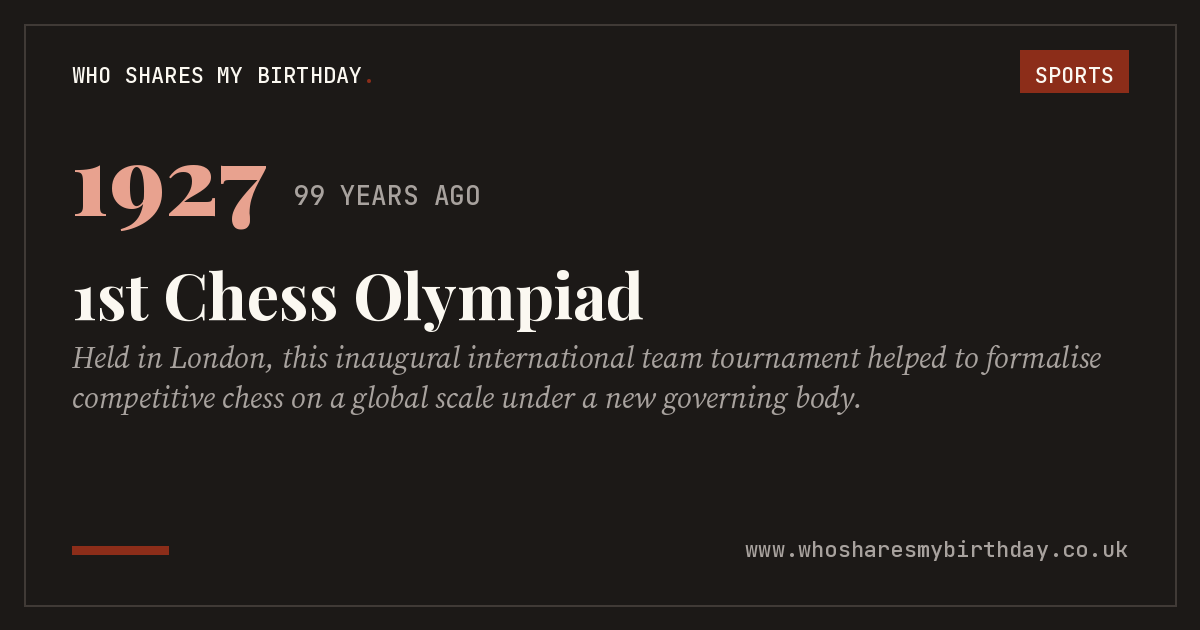 1st Chess Olympiad
