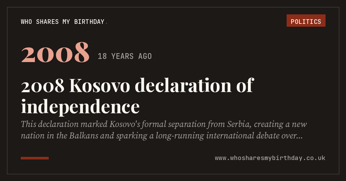 2008 Kosovo declaration of independence