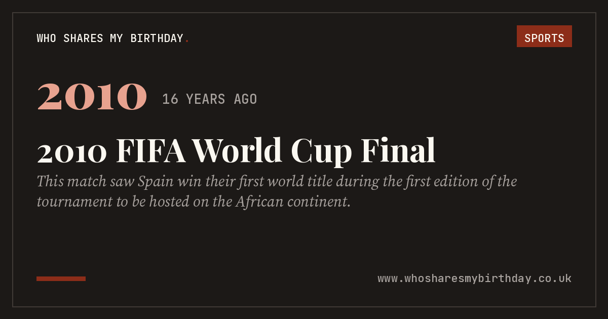 2010 FIFA World Cup Final