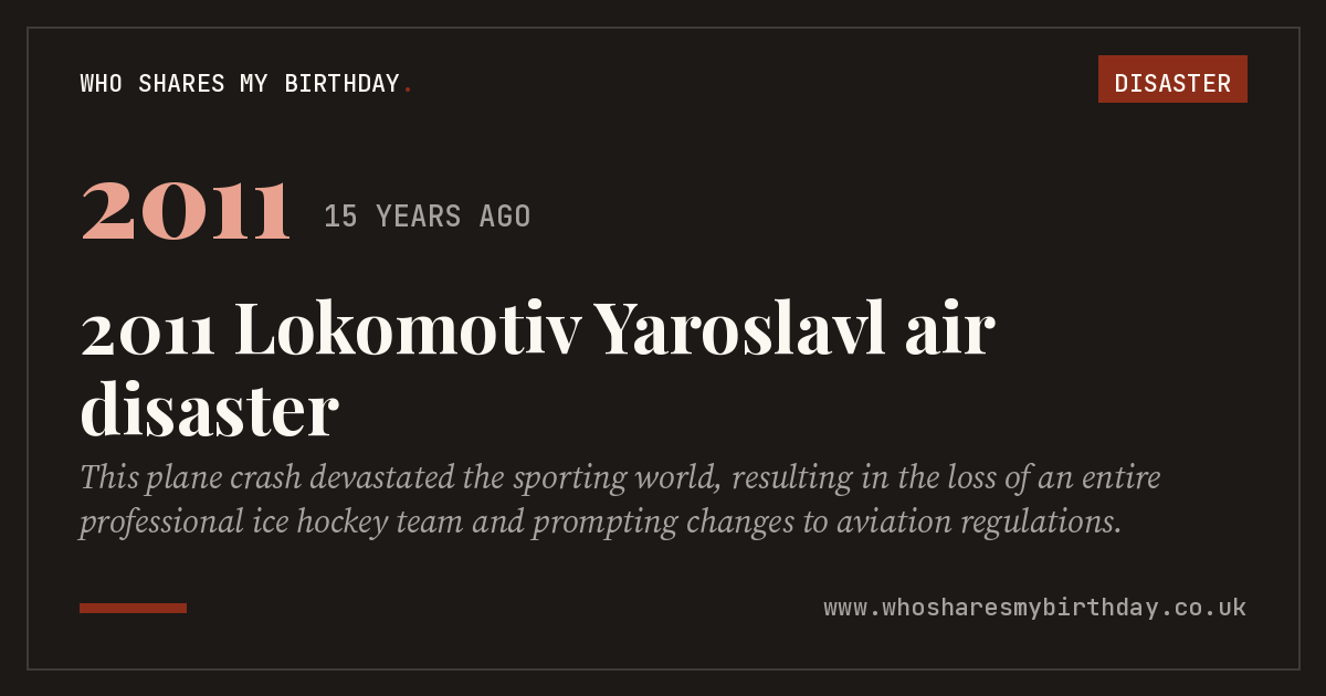 2011 Lokomotiv Yaroslavl air disaster