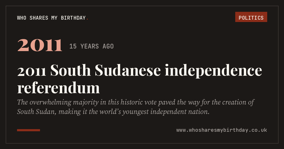 2011 South Sudanese independence referendum