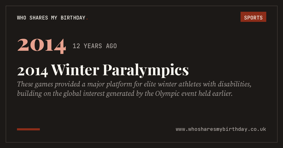 2014 Winter Paralympics