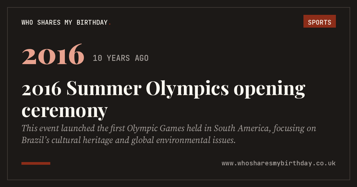 2016 Summer Olympics opening ceremony
