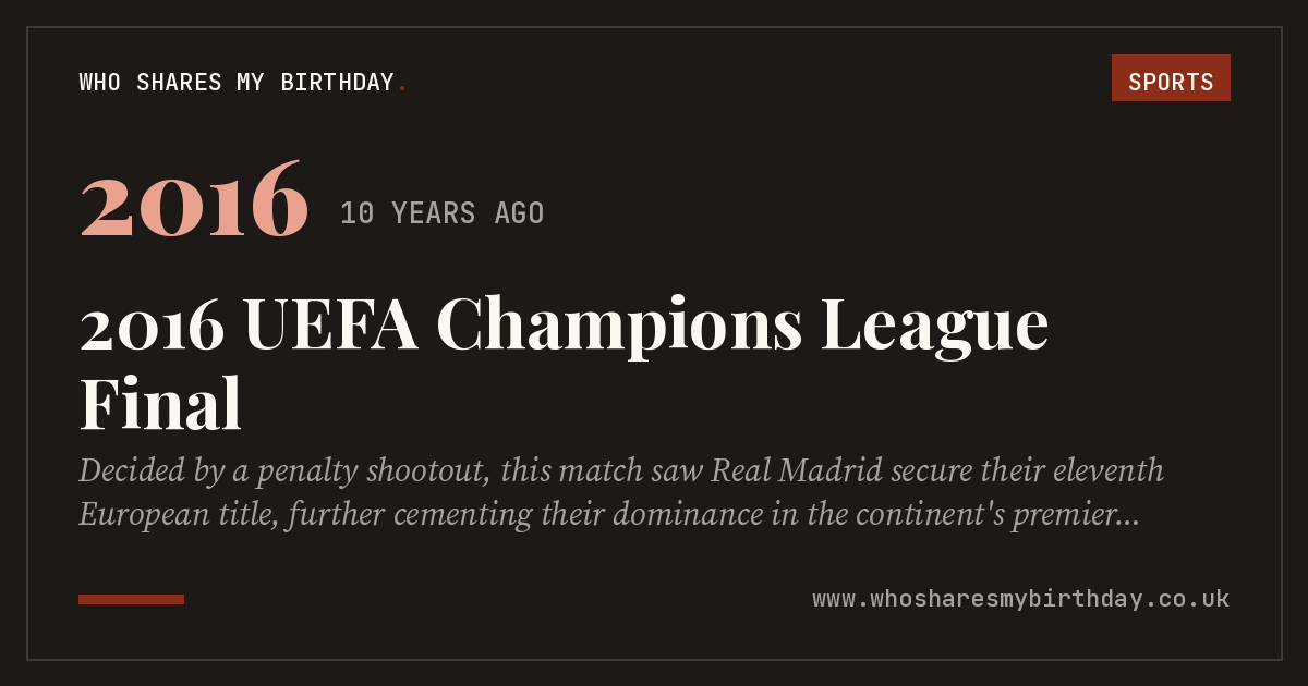2016 UEFA Champions League Final