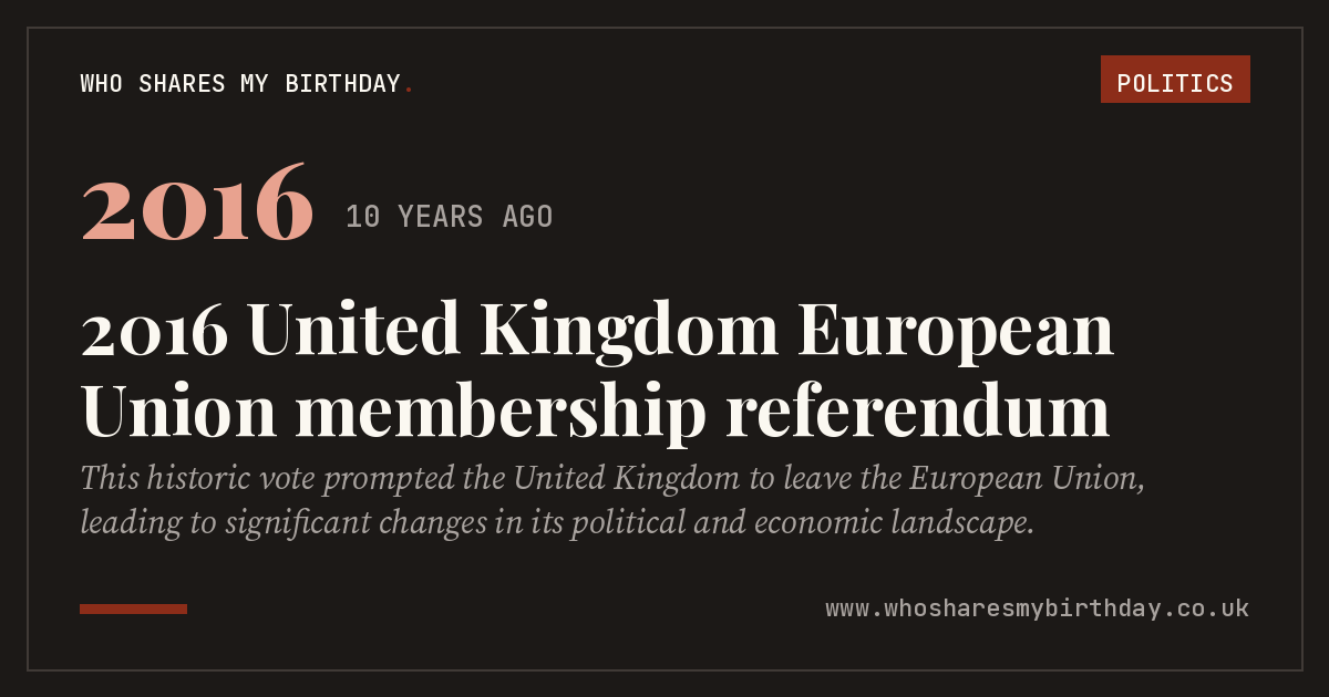 2016 United Kingdom European Union membership referendum