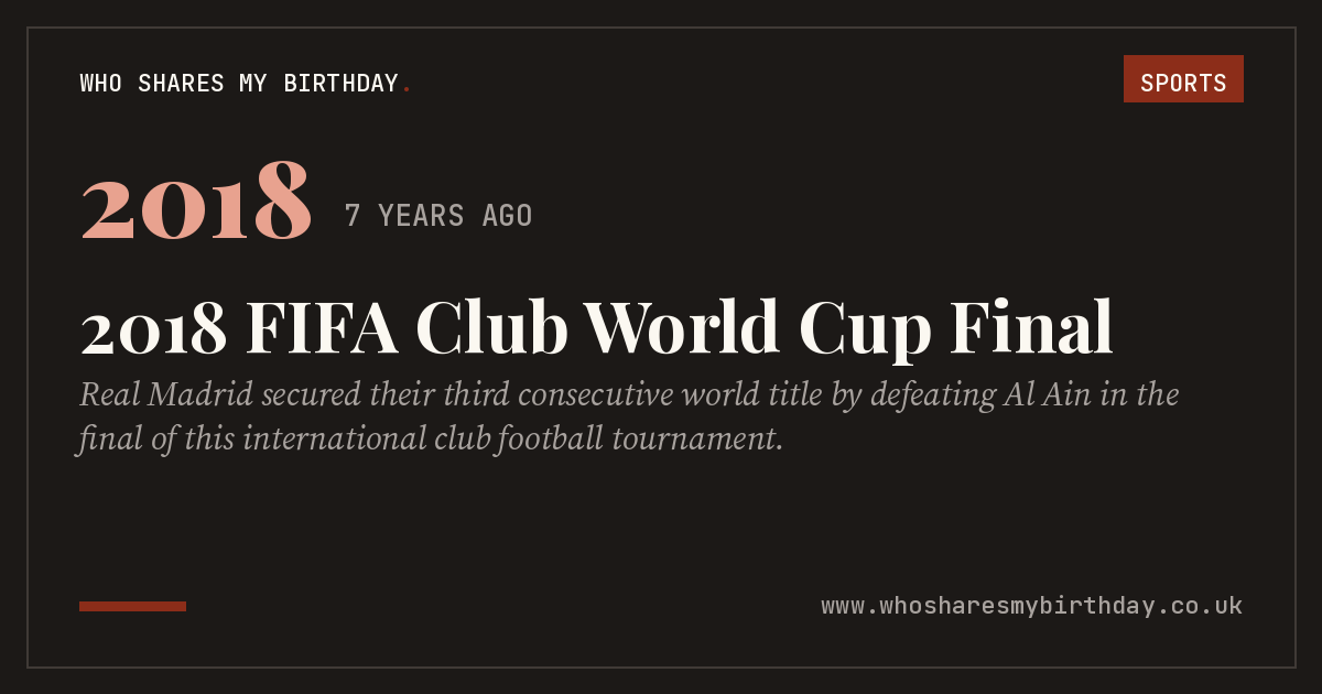 2018 FIFA Club World Cup Final