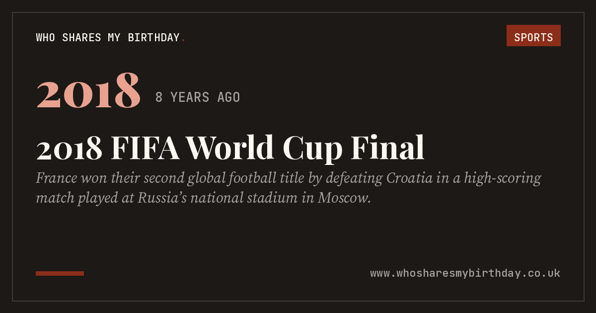 2018 FIFA World Cup Final
