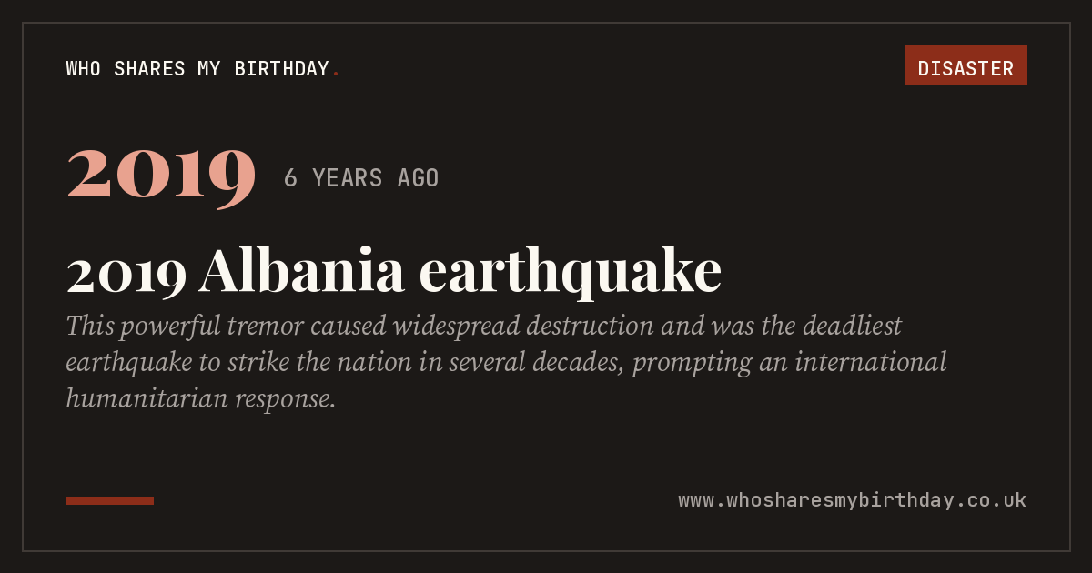 2019 Albania earthquake