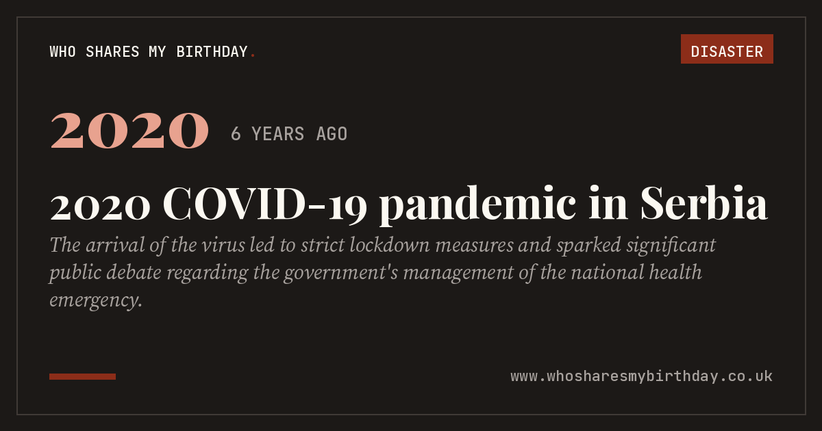 2020 COVID-19 pandemic in Serbia