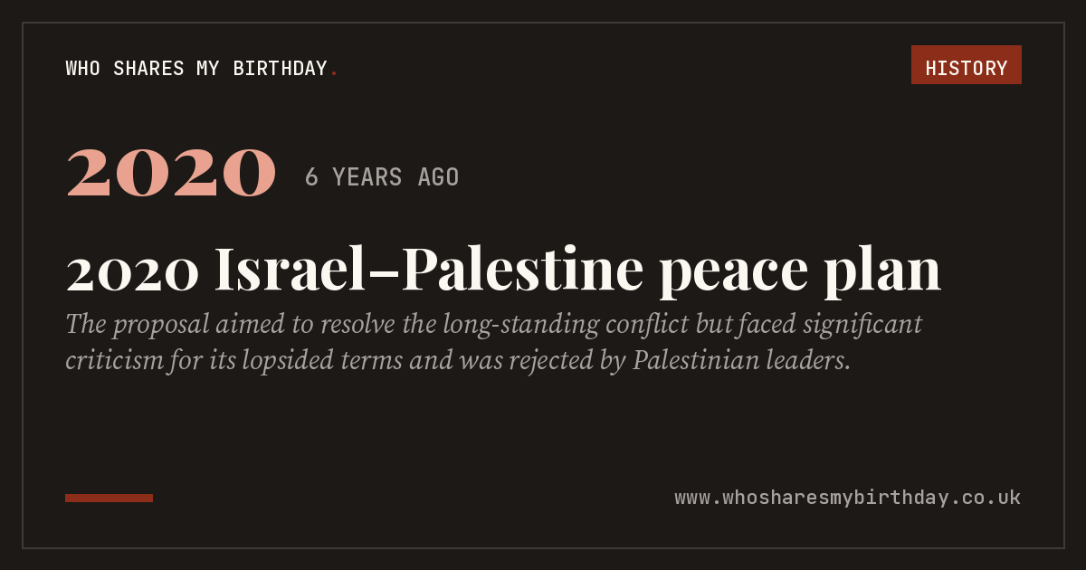 2020 Israel–Palestine peace plan