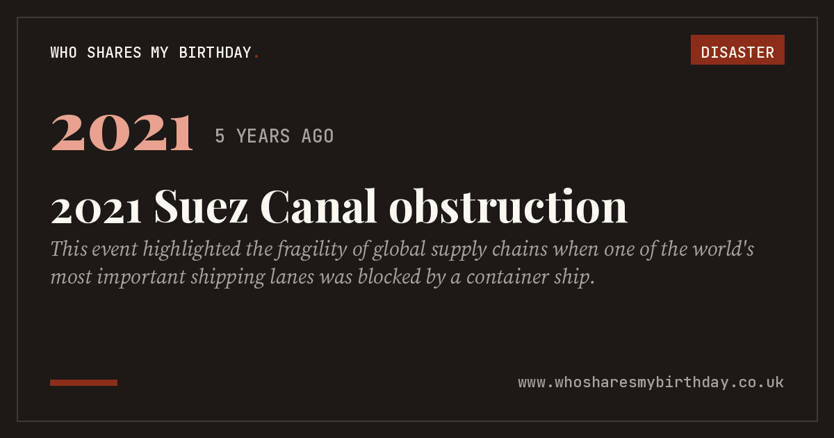 2021 Suez Canal obstruction