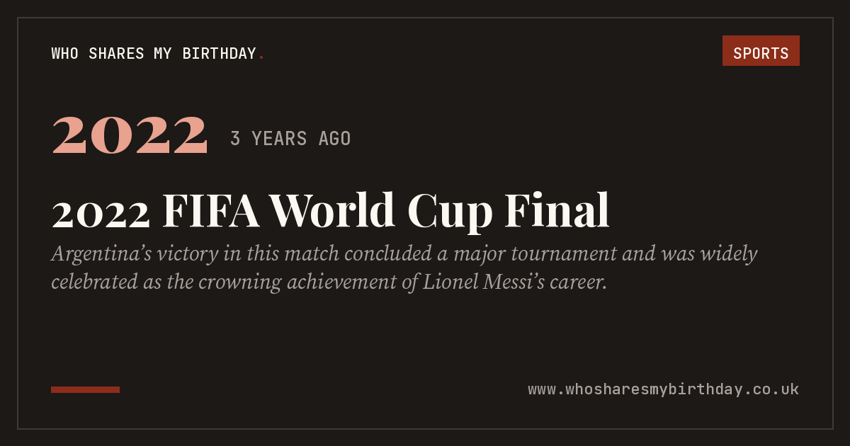 2022 FIFA World Cup Final