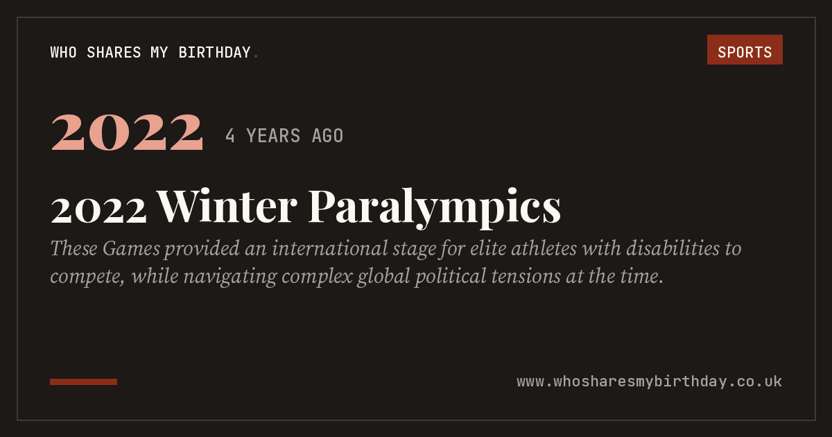 2022 Winter Paralympics