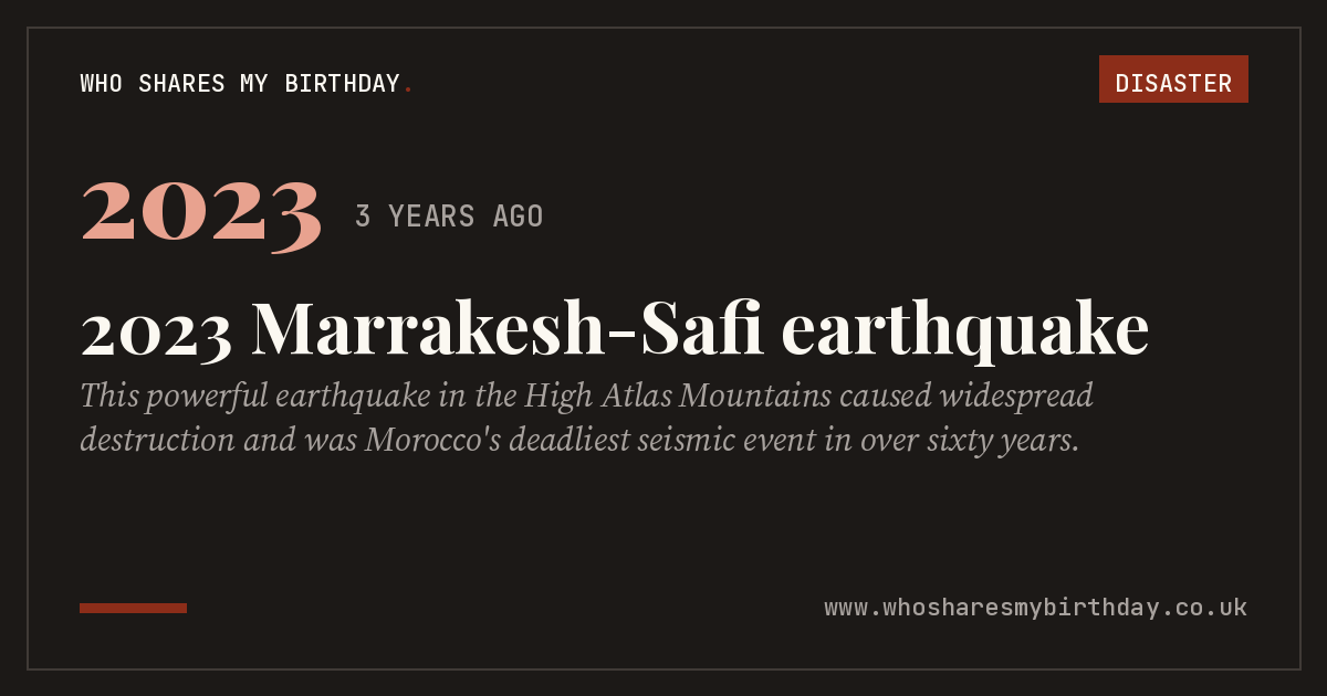 2023 Marrakesh-Safi earthquake