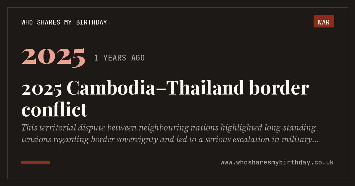 2025 Cambodia–Thailand border conflict