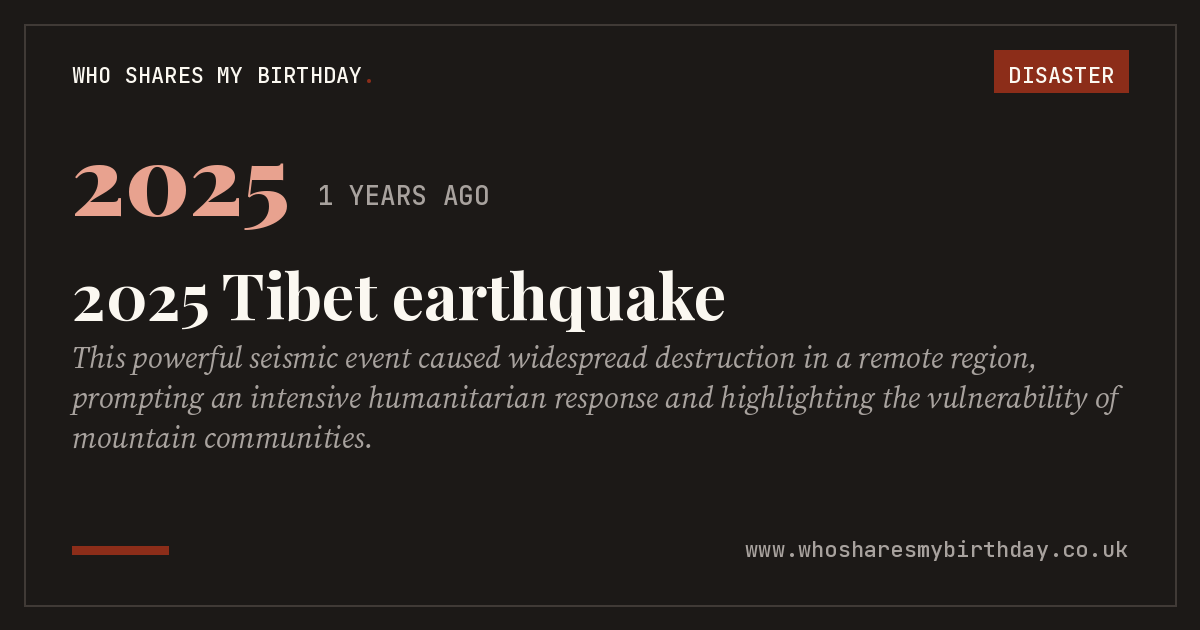 2025 Tibet earthquake