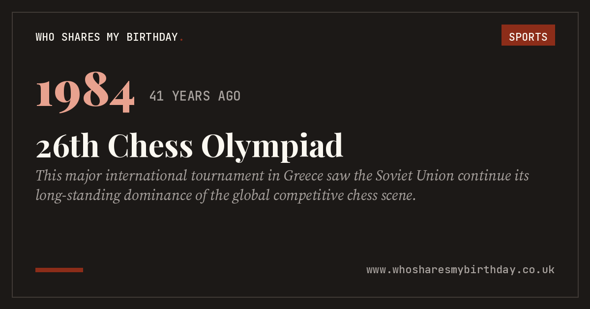 26th Chess Olympiad