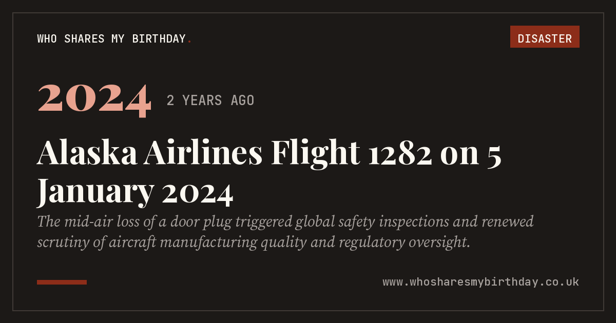 Alaska Airlines Flight 1282 on 5 January 2024