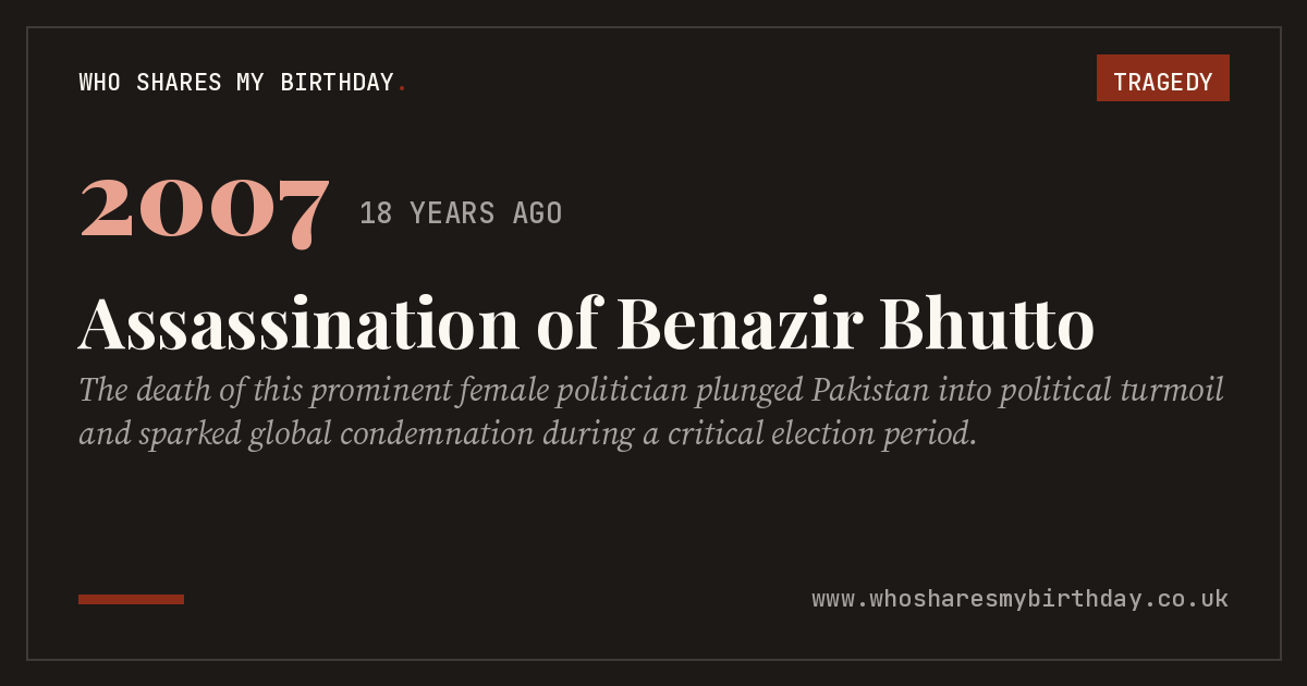 Assassination of Benazir Bhutto