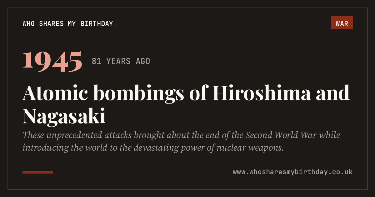 Atomic bombings of Hiroshima and Nagasaki