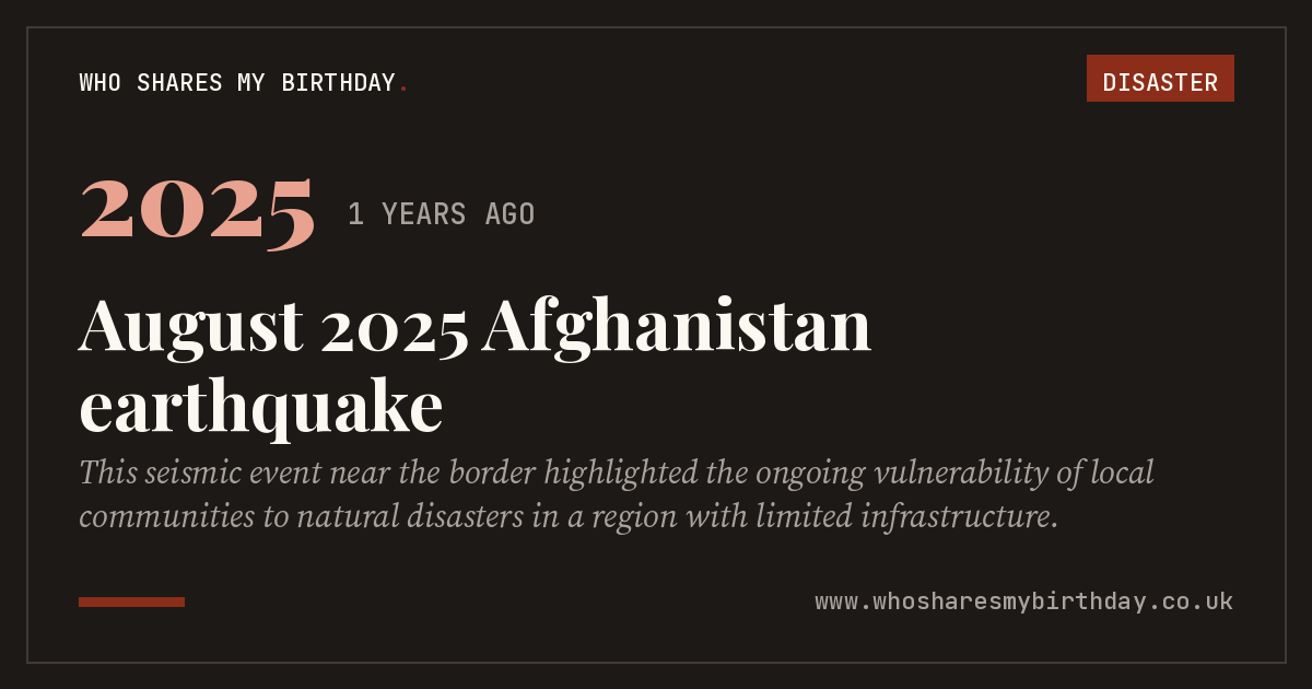 August 2025 Afghanistan earthquake