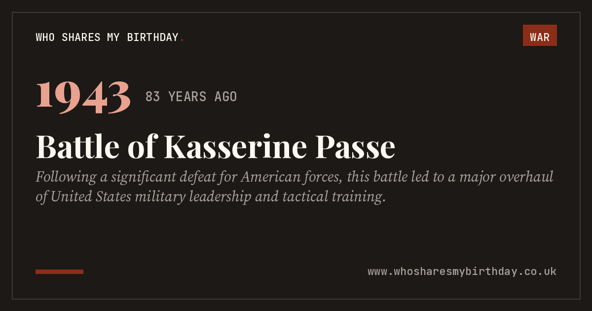 Battle of Kasserine Passe
