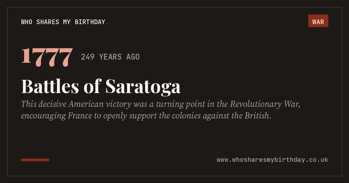Battles of Saratoga
