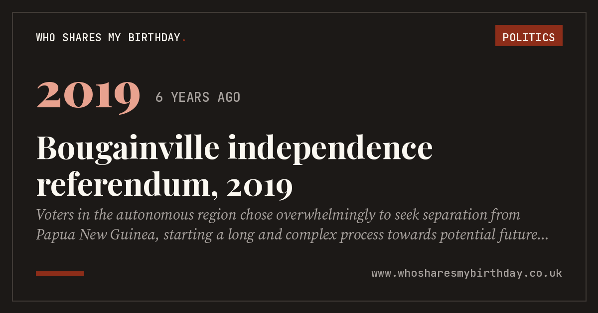 Bougainville independence referendum, 2019