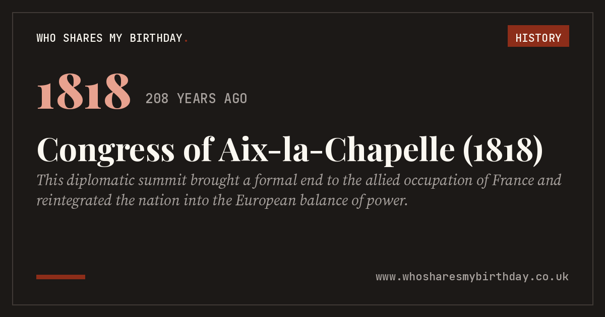 Congress of Aix-la-Chapelle (1818)