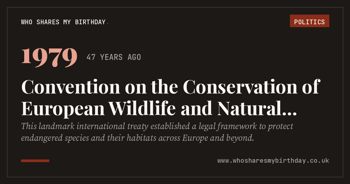 Convention on the Conservation of European Wildlife and Natural Habitats