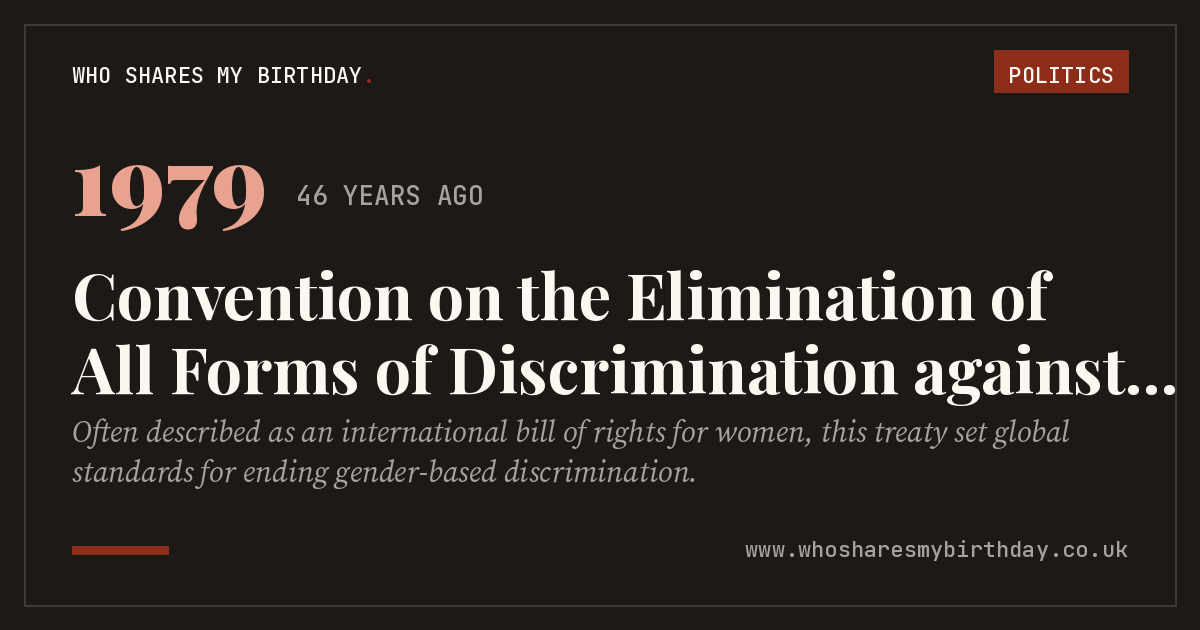 Convention on the Elimination of All Forms of Discrimination against Women