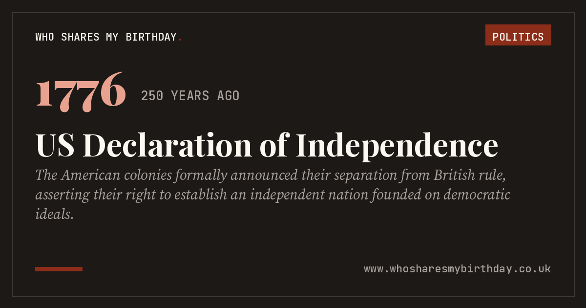 US Declaration of Independence