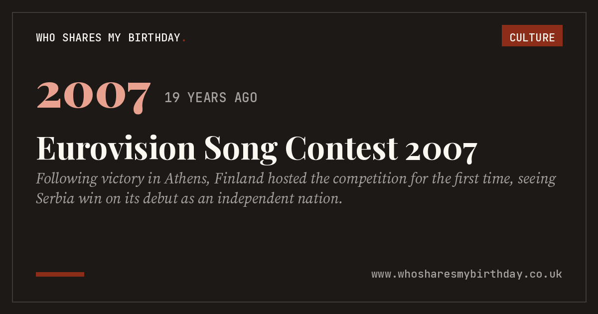 Eurovision Song Contest 2007