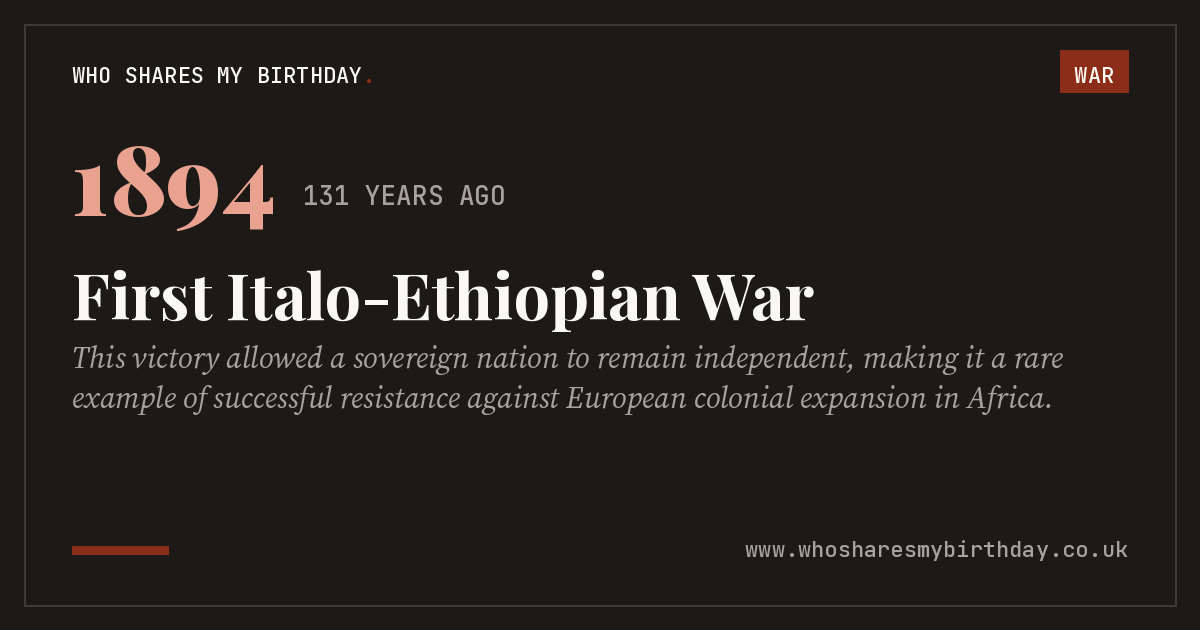 First Italo-Ethiopian War