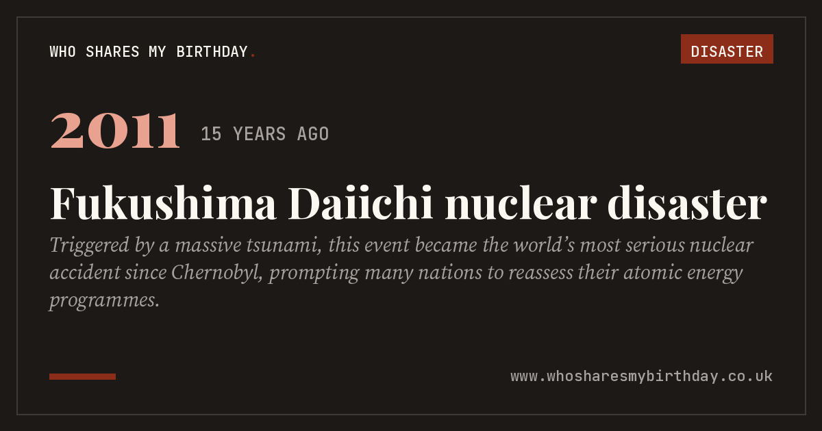 Fukushima Daiichi nuclear disaster