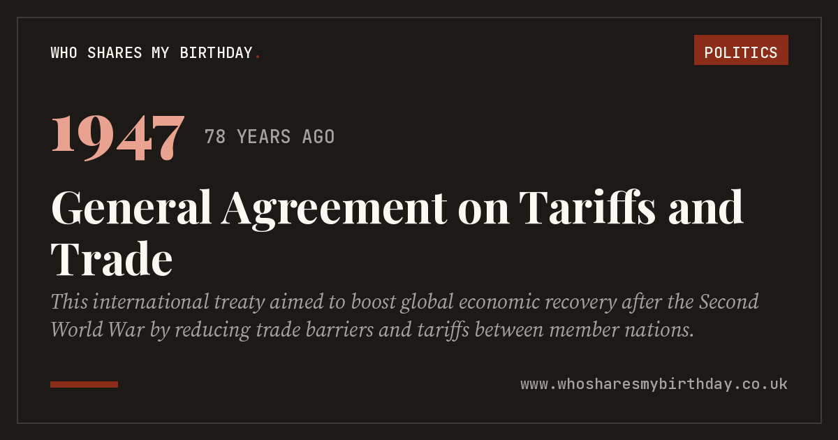 General Agreement on Tariffs and Trade