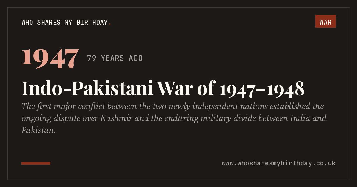 Indo-Pakistani War of 1947–1948