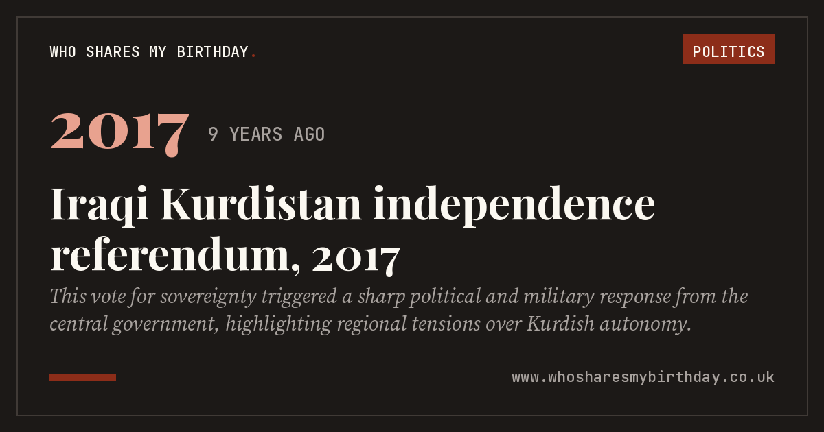 Iraqi Kurdistan independence referendum, 2017