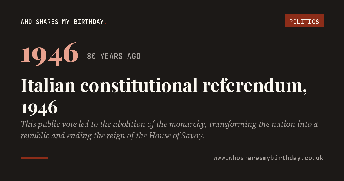 Italian constitutional referendum, 1946