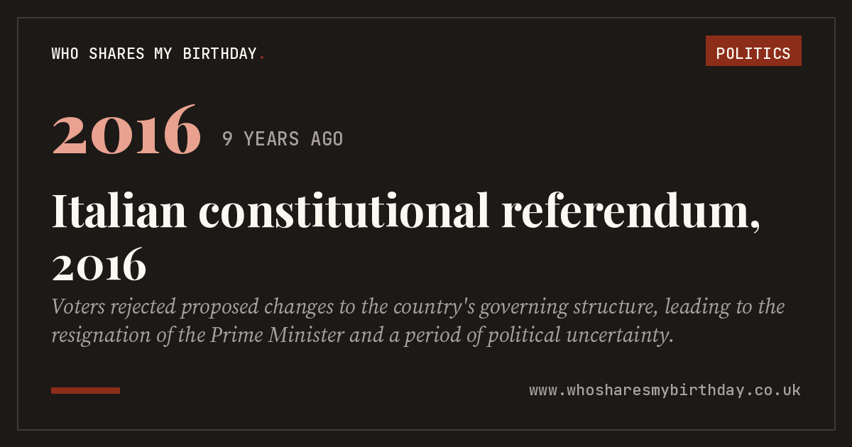 Italian constitutional referendum, 2016