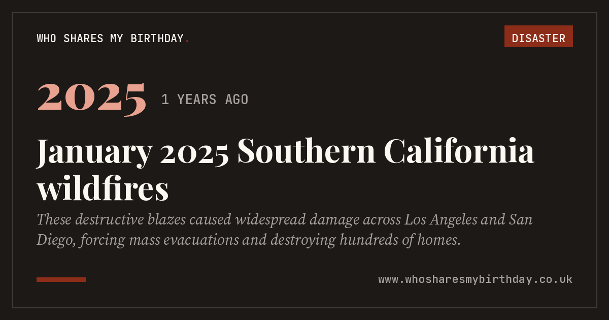 January 2025 Southern California wildfires