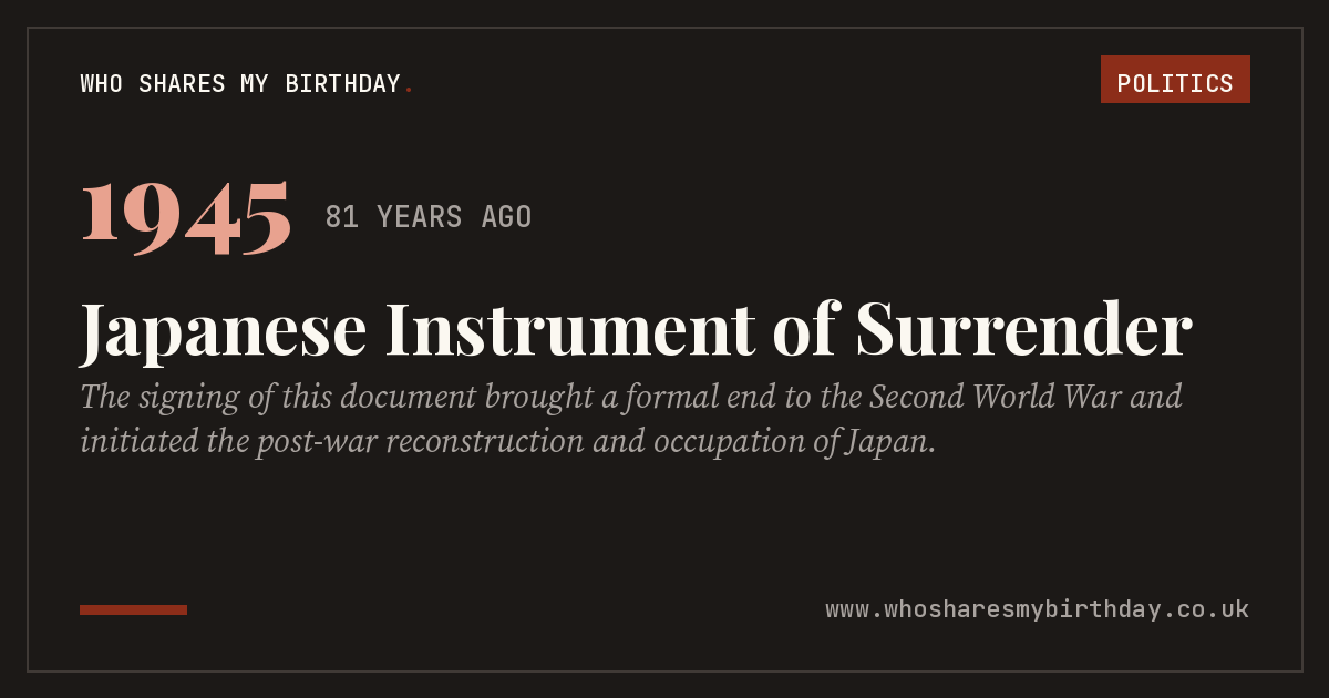 Japanese Instrument of Surrender