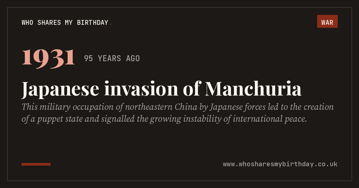 Japanese invasion of Manchuria