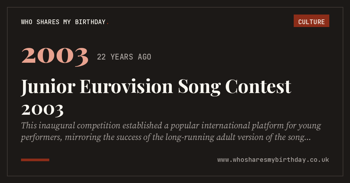 Junior Eurovision Song Contest 2003