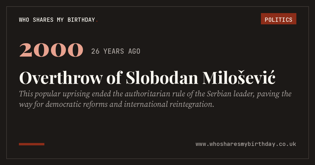 Overthrow of Slobodan Milošević