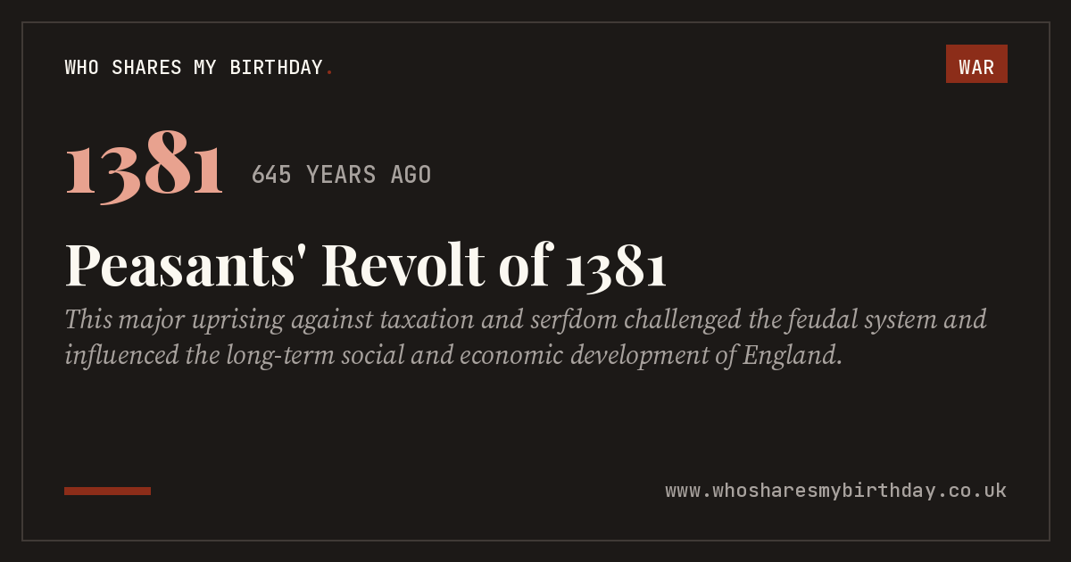 Peasants' Revolt of 1381